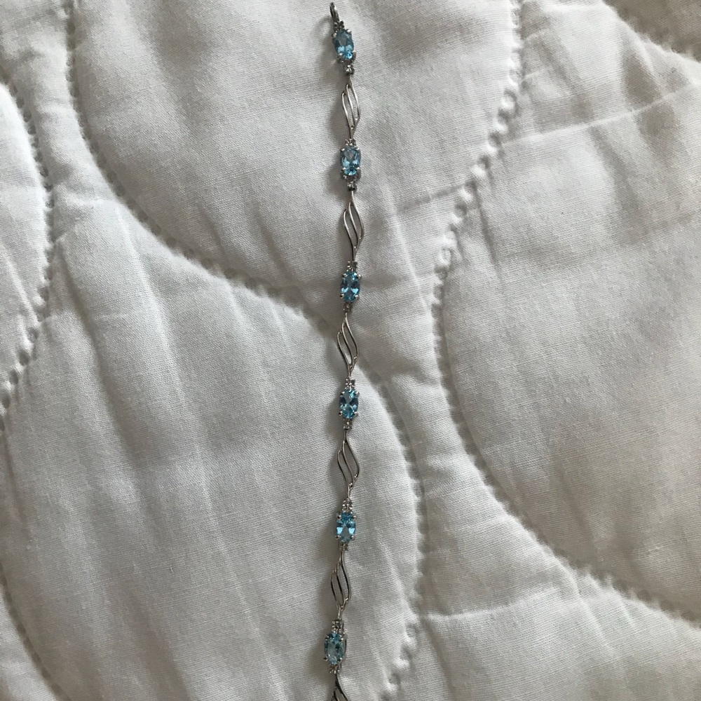 December birthstone silver bracelet
